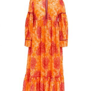 Masakali Boho  Terracotta Floral Maxi Dress Size Small